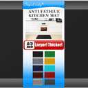 4/5 Inch Thick Kitchen Mat - Cushioned Anti Fatigue Mats for Kitchen Floor - Easy to Clean, Water Resistant, Non-Slip Kitchen Rug for Sink, Office, Kitchen (17''x24'' Black)