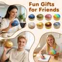 2 x Glitter Dumpling Squishy, New Mystery Glitter Dumpling Squishies Box, Jumbo Squishy Toy with Steamer Box, Colorful Fidget Stress Balls, Soft Squeeze Decompression Dough Sensory Play Toy(Glitter White)