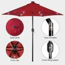 Blissun 7.5 ft Solar Umbrella, 18 LED Lighted Patio Umbrella, Table Market Umbrella