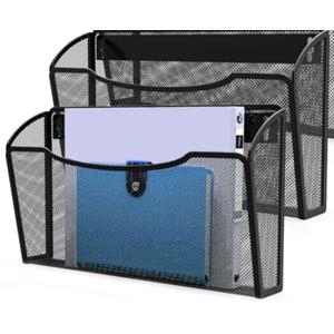 MINDEPOT Wall File Organizer,Hanging Wall Mounted File Folder Binder Holder Mail Organizer for Office,Home and School Supplies