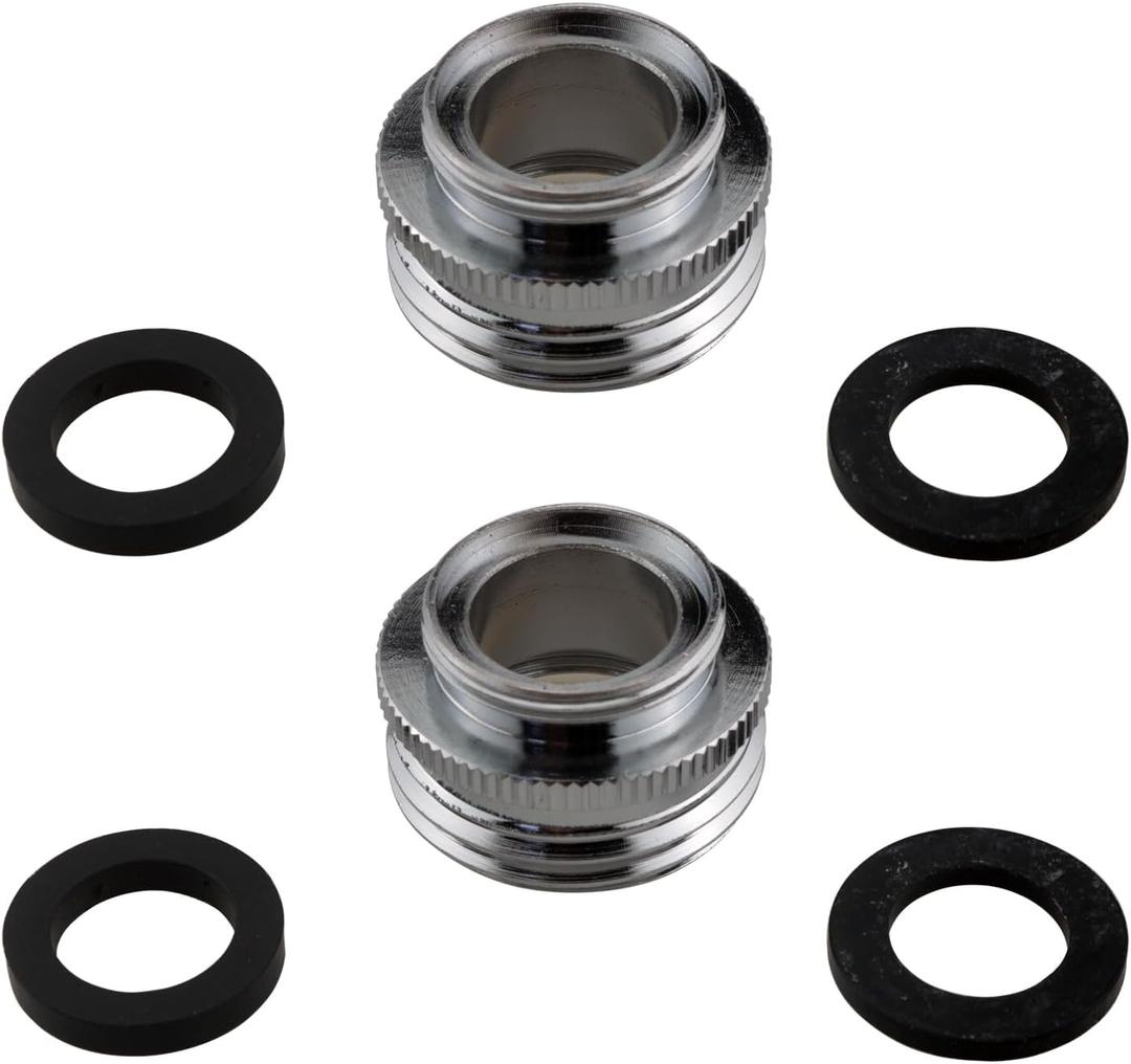 ZCZQC 2Set Faucet to Hose Adapter Multi Threaded Garden Hose 13/16 in Connects to Female Faucet Aerator Chrome Plated Solid Brass for Kitchen Sink Connectors