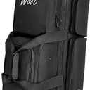 WOLT 3 Ball Bowling Bags with Wheels,Bowling Ball Bag 3 Ball Roller with Separate Shoe Compartment and Accessory Pocket, Retractable Handle Extends to 38 (black)