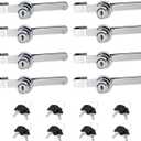 Sissinda Sliding Glass Door Ratchet Lock Display Case Lock with Chrome Finish, Security, Keyed Alike Showcase Display (8 PC)