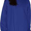 PUMIEY Women's Oversized Sweatshirts Fleece Crew Neck Hoodies with Pockets Long Sleeve Pullover Tops Three-No Collection (Medium)