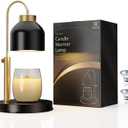 AIKUT Candle Warmer Lamp, 2 Bulbs, Timer & Dimmer, Height Adjustable, Compatible with Large Yankee Candle Jars, 3 Wick Candles, 110-120v, Black