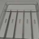 madesmart Premium Clear Silverware Tray, 6 Compartment Flatware Organizer for Forks, Knives & Spoons, Soft Grip Lining & Non Slip Base, Grey