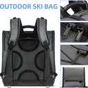 King'sGuard Ski Boot Bag  Durable Snowboard and Ski Bag for Easy Transportation of Skiing Essentials Multi-Functional Ski Bag (Grey)