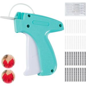 Aqua and White Mini Tagging Stitch Gun for Clothing- Tagging Gun Clothes Stapler Sewing Hemming Tool Stitching Gun with 6 Needles and 2000 Blackand 2000 White Fasteners