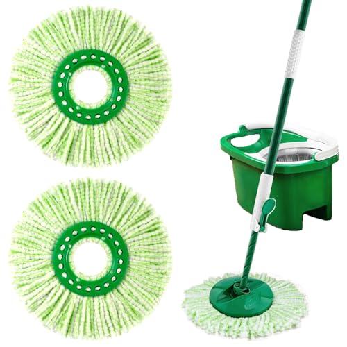 Replacement Mop Heads for Libman Tornado Spinning Mops - 2 Pack Microfiber Spinning Mop Replacement Heads, Easy to Replace, Machine Washable and Reusable