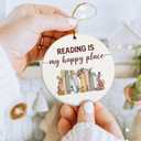 Book Ornament - Gifts For Book Lovers, Books Ornaments For Christmas Tree, Bookish Gift For Women, Gift For Readers book Lovers Women, Books Club Ornaments, Ideas Gifts For Readers, Bookworm's Present (Reading 01)