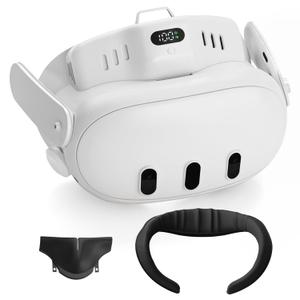 Dual Cooling Fan,Only Compatible with Meta/Oculus Quest 3,Matching Face CushionFacial Interfaces for Anti-Fog,Fits Original Head Strap