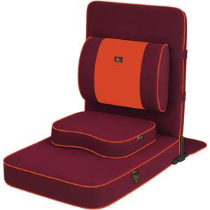 Friends Of Meditation Extra Large Meditation Chair | Floor Chair with Back Support | Yoga Chairs for Adults | Portable Folding Chair | Yoga Chair with Cushion & Meditation Block | Maroon | 24x22 in