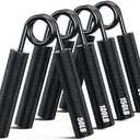 ZEAGUS Grip Strength Trainer 4 Pack, 50LB-200LB Metal Hand Grip Strengthener, Non-Slip Heavy-Duty Forearm Exerciser, Hand Gripper for Muscle Building and Hand Rehabilitation Exercising-Black