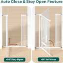 53in Extra Tall Cat Gate for Doorway, 29.5-40.6in Auto Close Pet Gate-White, 53" Tall, 29.5-40.6" Wide