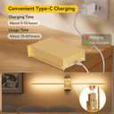 Ouyulong Battery Operated Wall Sconces Set of 2, 10000mAh Wireless Rechargeable 3000-6000K Dimmable 350° Rotate Wall Light with Remote for Living Room, Bedroom 31.6in Gold