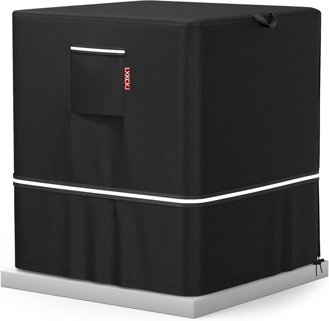 LXKCKJ Air Conditioner Cover for Outside Units - 420D Waterproof Air Conditioner Protection Covers for Window Unit - Winter AC Covers Fits AC Condensing HVAC Unit(Black-40''LX40''WX42''H)