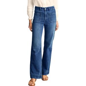 KUNMI Women's Wide Leg Jeans High Waisted Straight Leg Stretchy Denim Pants with Pockets 16