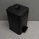 CEROELDA Small Trash Can with Lid-5L/1.3 Gal,Stainless Steel Outdoor Dog Poop Garbage Can-Farmhouse Retro Metal Waste Bin w/Step Pedal for Bathroom Bedroom Office-Soft Close-Black