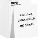 OcePor 400 Sheets White Cardstock 8.5 x 11, 92lb/250gsm Card Stock, Thick Card Stock Paper, Heavy Cardstock Paper for Printer, Resume, Scrapbooks, Art, Crafts, Business Cards