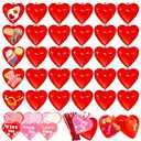 Blvochnnt 30 Pack Valentine Hearts Plastic Filled Candy Box with Cards Wires Sets,2.6 Inch Red Heart Shaped Fillable Hanging Ornament Container for Valentine Party Favor,Birthday,Wedding Supplies