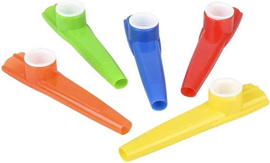 Plastic Kazoos Musical Instruments with Kazoo Flute Diaphragms for Gift, Prize and Party Favors (12-Pack)