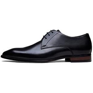 Jousen Men's Dress Shoes Leather Modern Formal Business Oxford Shoes Plain Toe Classic Dress Shoes for Men (AMY9216W Black 11.5)