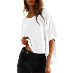 Dokotoo Shirts for Women Summer 2026 Tops Plus Size Trendy Crop Cute Oversized T-shirts Short Sleeve Shirts Women's Fashion Spring Blouses Dressy Casual Workout Gym Clothes Clothing Basic Tees White, M
