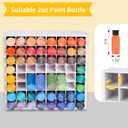 Krafetto 64 Grids Craft Paint Storage Organizer, Wall-mountable Paints Holder, Stackable Paint Bottle Rack Stand for 2oz Acrylic Craft Paints