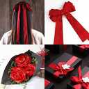 3 x 1 inch x 25 Yards Double Faced Red Polyester Satin Ribbon for Gift Wrapping,Wedding Decoration, Bows Making, Sewing, DIY Crafts