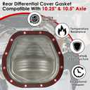 10.25 & 10.5 Differential Cover Gasket Compatible with Ford Sterling 10.25" & 10.5" Axle & LLR-F105, Steel Core with Rubber Coated Rear Differential Gasket, Leak Proof, Reusable, Easy Install