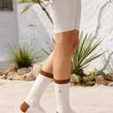 2 x loomdale comfort coffee socks for hiking running everyday wear (US, Numeric, 5, 11, Regular, Regular, Ivory White)