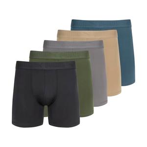 PUMA Men's 5 Pack Performance Boxer Briefs, Olive/Black, Medium