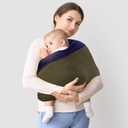TKKOK Baby Wrap Carrier, Unisex Baby Carrier, Lightweight & Ultra Soft, Easy to Wear Baby Wrap, Perfect for Newborn Toddlers (Navy Blue/Olive)
