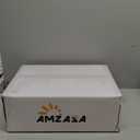 AMZASA Farmhouse Chandelier, 5-Lights Visual Comfort Gold Light, Muted Gold with White Fabric Shade, Linear Island Lighting Fixture for Kitchen, Dining Room