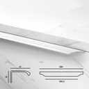 5 Pack White Finger Pulls for Cabinets, Streamlined Long Concealed Handle for Home Kitchen Door Drawer Cabinet, Mount Finger Edge Tab Pull Aluminum (White, 500mm/19.69" Overall Length)