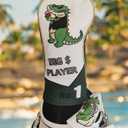 Golf Head Covers Humorous Crocodile Cartoon Embroidery Luxurious Waterproof and wear-Resistant Silicone Leather Durable Driver & Wood Club Covers
