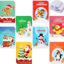 64 Pcs Christmas Mini Notebook Christmas Small Memo Pad Notepads Christmas Theme Assorted Pocket Notebook Snowman Santa Pattern Notebook Kids Stocking Stuffers for Xmas Party Favors Supplies 3 x 5 in