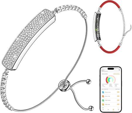 RIFESI Smart Bracelet for Women,Daily Fitness Activity Tracker/Heart Rate Tracking/Sleep Tracking/Step Counter,1ATM Waterproof,Multiple Sport Modes, Fitness Tracking Wearable with Free App, 2 Bands