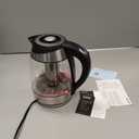 Chefman Electric Kettle with Temperature Control, 5 Presets LED Indicator Lights, Removable Tea Infuser, Glass Tea Kettle & Hot Water Boiler, 360 Swivel Base, BPA Free, Stainless Steel, 1.8 Liters