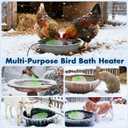 Outdoors 100W Bird Bath Heater for Winter,Birdbath Deicer Pond De-icer Thermostatically Controlled Birdbaths Water Heater with 5.9 Ft Power Cord and Working Indicator Light (White)