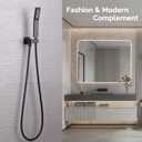 Wall Union with Hand Shower Holder, Angle Simple Brass Wall Mounted Supply Elbow with Adjustable Shower Wand Bracket Matte Black
