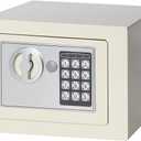 Security Digital Safe for Home Office,0.17 Cubic Home Keypad Safe,Protect Money,Jewelry,Passports (White)