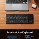 Samsers Foldable Bluetooth Keyboard with Touchpad, Full-Size Wireless Folding Portable Travel Keyboard for iOS Android Windows Mac OS, Support 3 Devices (BT5.1 x 3), Black
