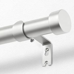 KAMANINA Silver Curtain Rods for Windows 66 to 120 Inch (5.5-10 Feet), 1 Inch Heavy Duty Curtain Rod, Modern Adjustable Drapery Rods with End Cap (32"-120")