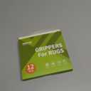 Rabenda 12 Pcs Rug Tape, Non Slip Rug Pads Grippers for Hardwood Floors and Tiles, Reusable Carpet Tape for Area Rugs, Double-Sided Adhesive Rug Stickers Keep Corners Flat (Black)