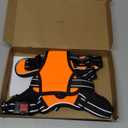 PHOEPET Reflective Dog Harness Large Breed Adjustable No Pull Vest with with Handle 2 Metal Rings 3 Buckles [Easy to Put on & Take Off](L, Orange)