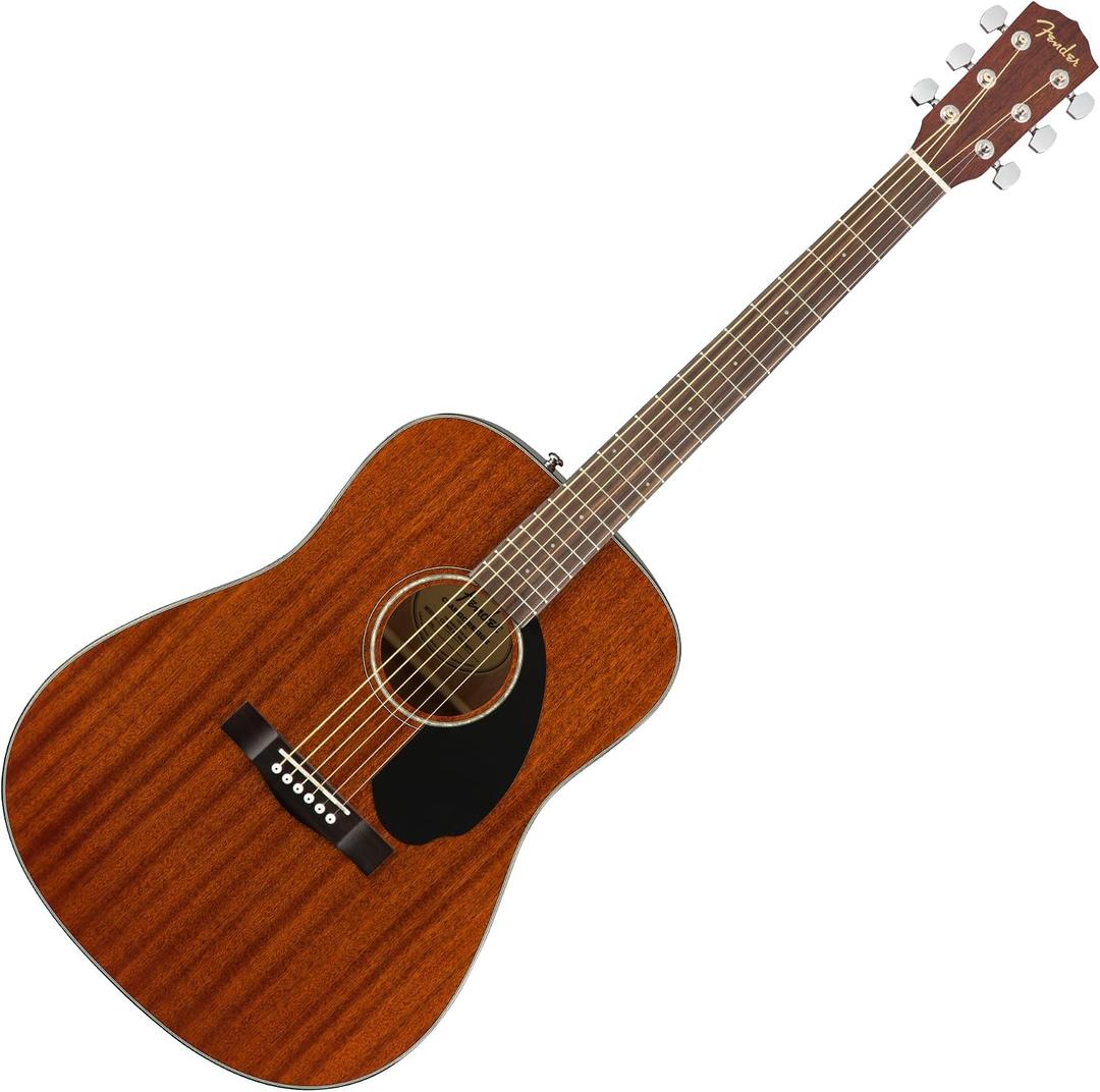 Fender CD-60S Dreadnought Acoustic Guitar, All-Mahogany, Beginner acoustic guitar, all-mahogany body, rich warm tone, walnut fingerboard, gloss finish,