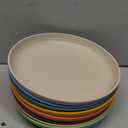 HOTEC 8-Pack 8inch Unbreakable Deep Dinner Plates, Wheat Straw Plastic Plates Dishwasher Safe Kitchen Plates Dinnerware Multicolor