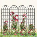 DoCred 4 Pack Garden Trellis for Climbing Plants, 59 Inch Metal Plant Trellis for Plant Support, Large Decorative Outdoor Trellis for Climbing Vegetable Flower Rose Vine Cucumber, Black