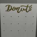 Wooden Donut Wall Display Stand - Holder for 20 Doughnuts, Board for Grow Up Party, Birthday, Wedding, Baby Shower Decorations (White) (19.3x21.6 inch)